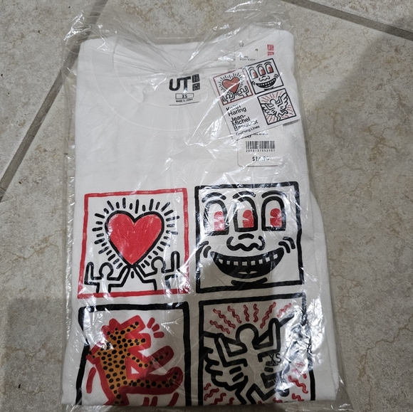 Super Rare Uniqlo x Keith Haring Basquiat Crossing Lines Tee XS adult NWT - Picture 5 of 5